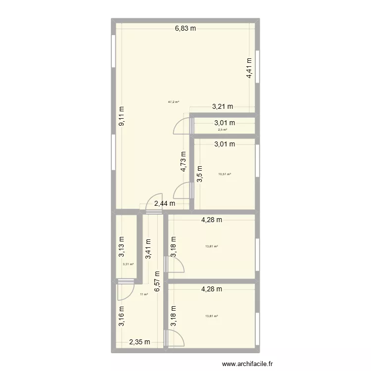 &eacute;tage. Plan de 7  et 102 m²