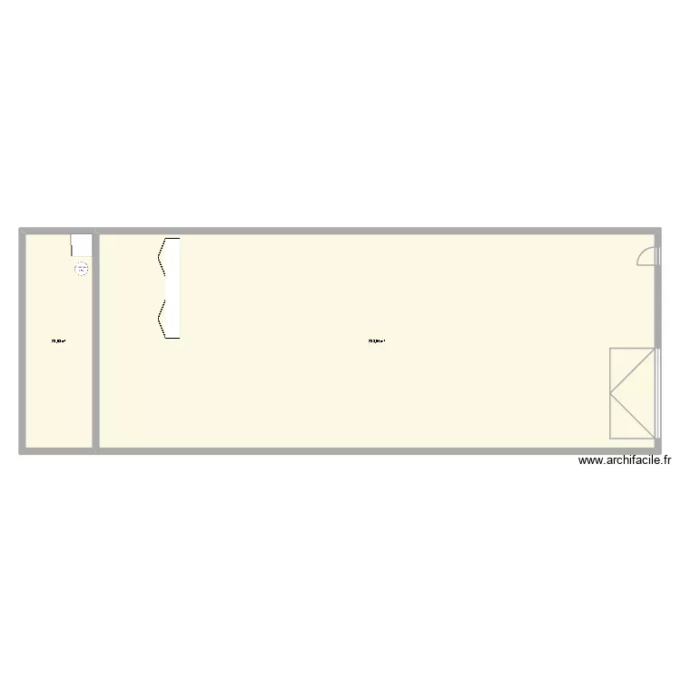 hangar projet. Plan de 2  et 263 m²