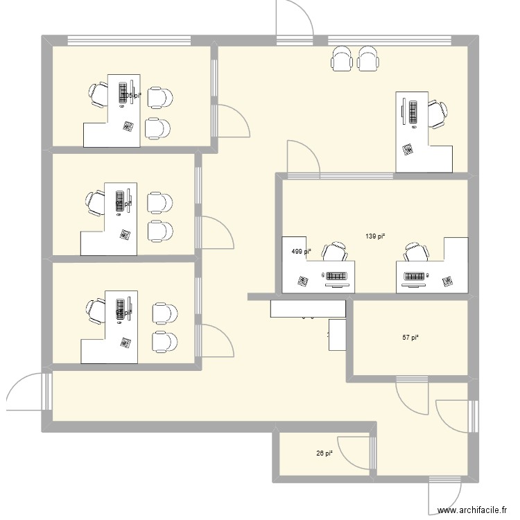 burean phenix. Plan de 7 pièces et 94 m2