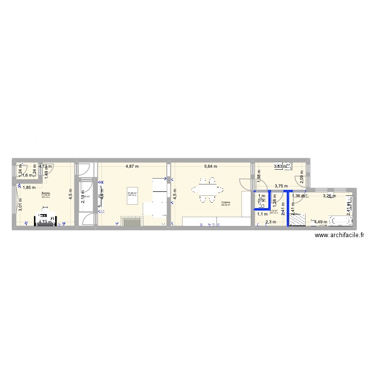 Mel_3. Plan de 17 pièces et 231 m2