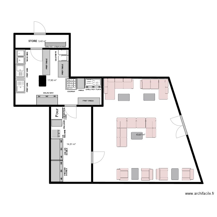 MOHAMMAD ALHARONY. Plan de 5 pièces et 80 m2