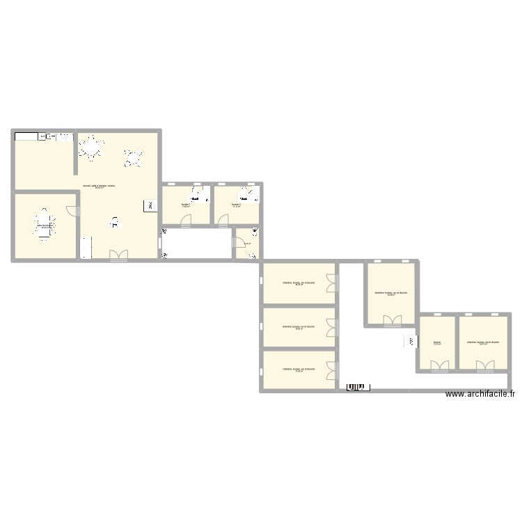 plan le grand. Plan de 11 pièces et 239 m2