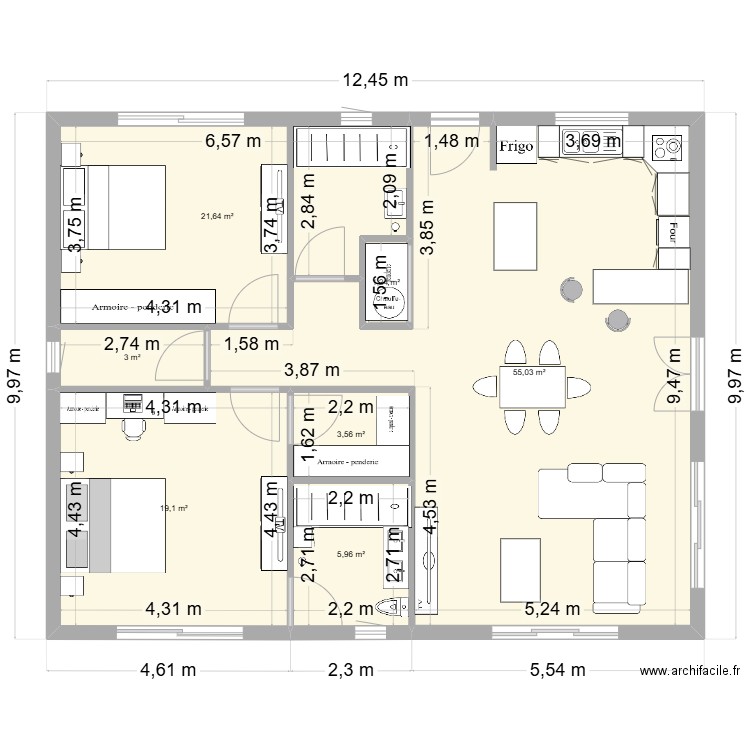 2 Projet pour maison à Castellane. Plan de 7 pièces et 110 m2