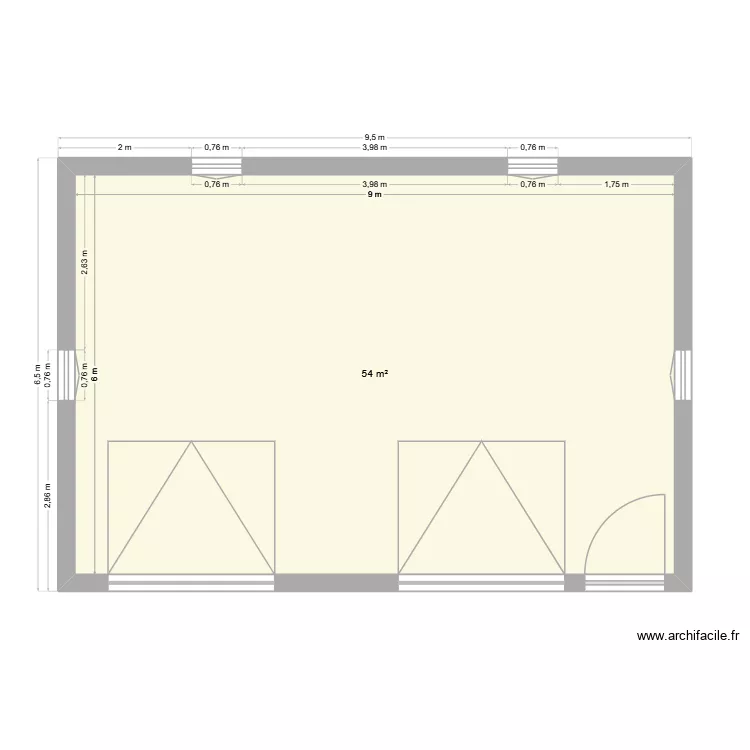 garage. Plan de 1 et 54 m² garage. Plan de 1 et 54 m²
