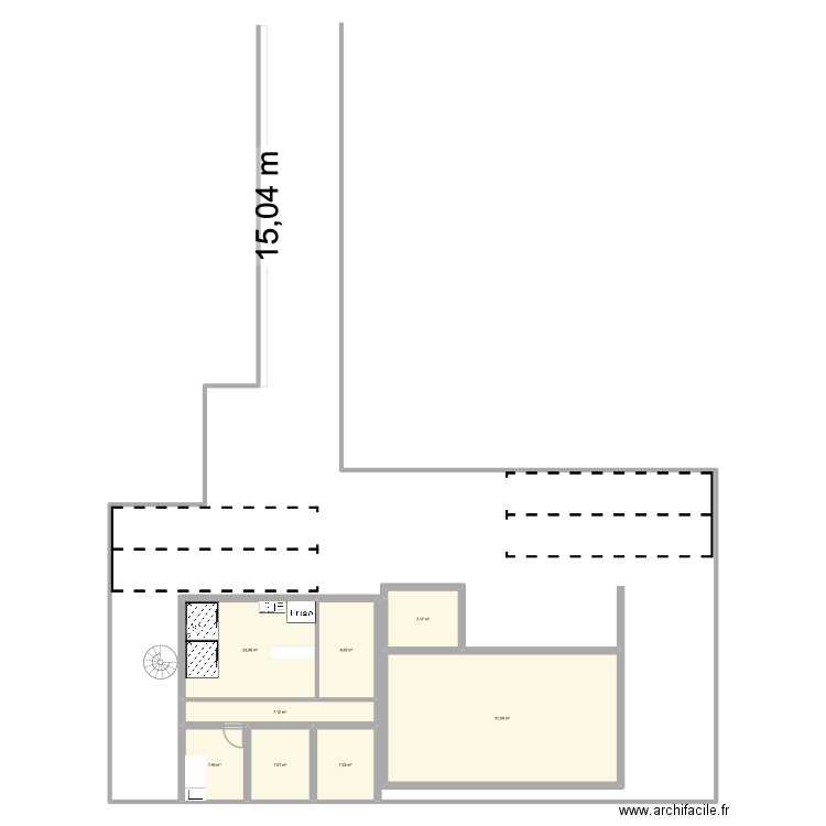 Plan de reconstruction. Plan de 8 pièces et 120 m2