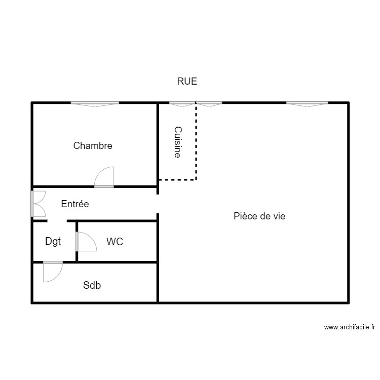 CHER. Plan de 4 pièces et 61 m2