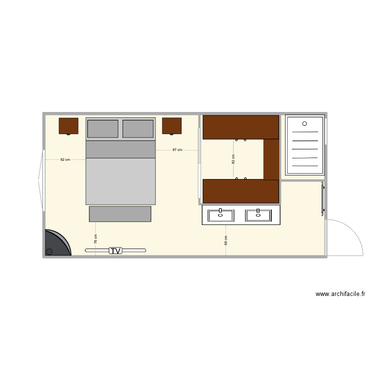 183B MASTER2. Plan de 3 pièces et 20 m2