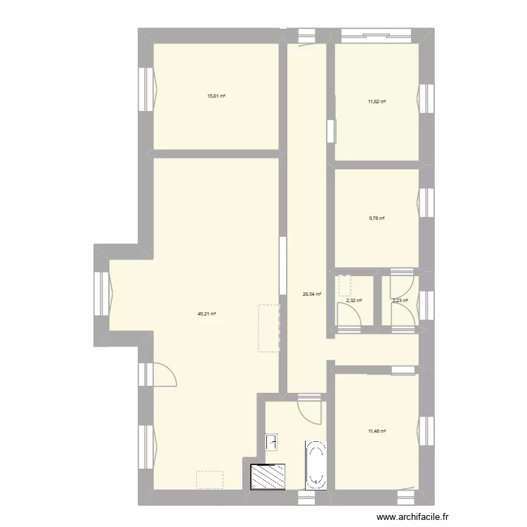 maison. Plan de 8  et 129 m²