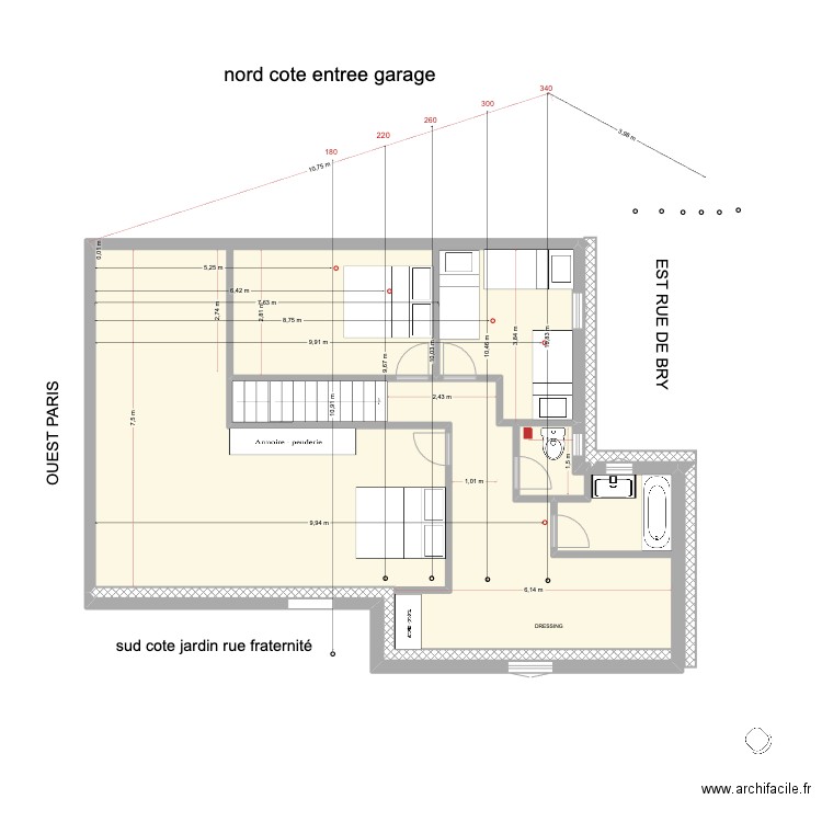 amenagement combles 19. Plan de 1 pièce et 2 m2