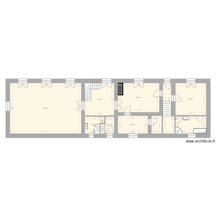 POUILLE   EDL  RDC. Plan de 0 pièce et 0 m2