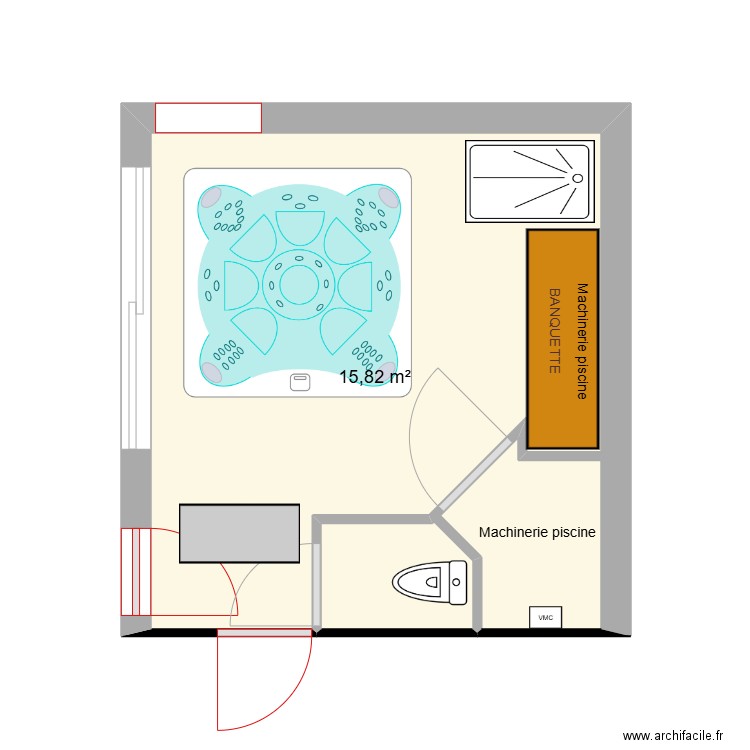 SPA  bis. Plan de 1 pièce et 16 m2