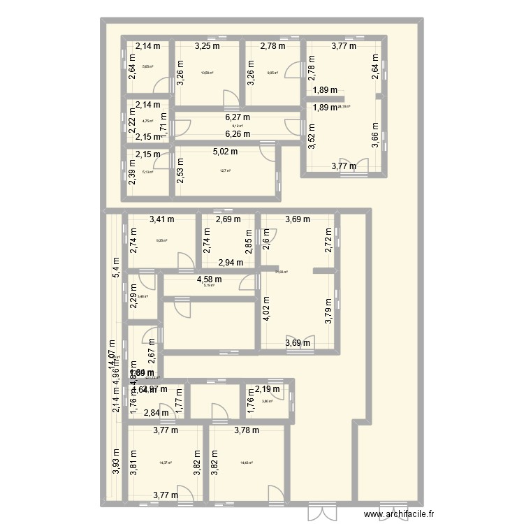 Plan Kambouinsin 2. Plan de 17 pièces et 184 m2