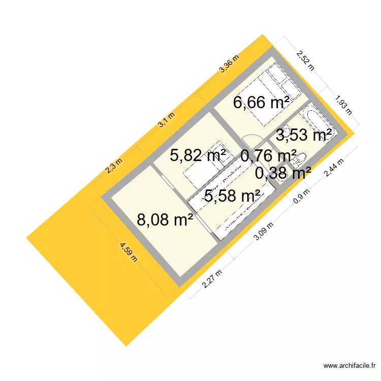 Cabanon Oursinières. Plan de 7 et 31 m² Cabanon Oursinières. Plan de 7 et 31 m²
