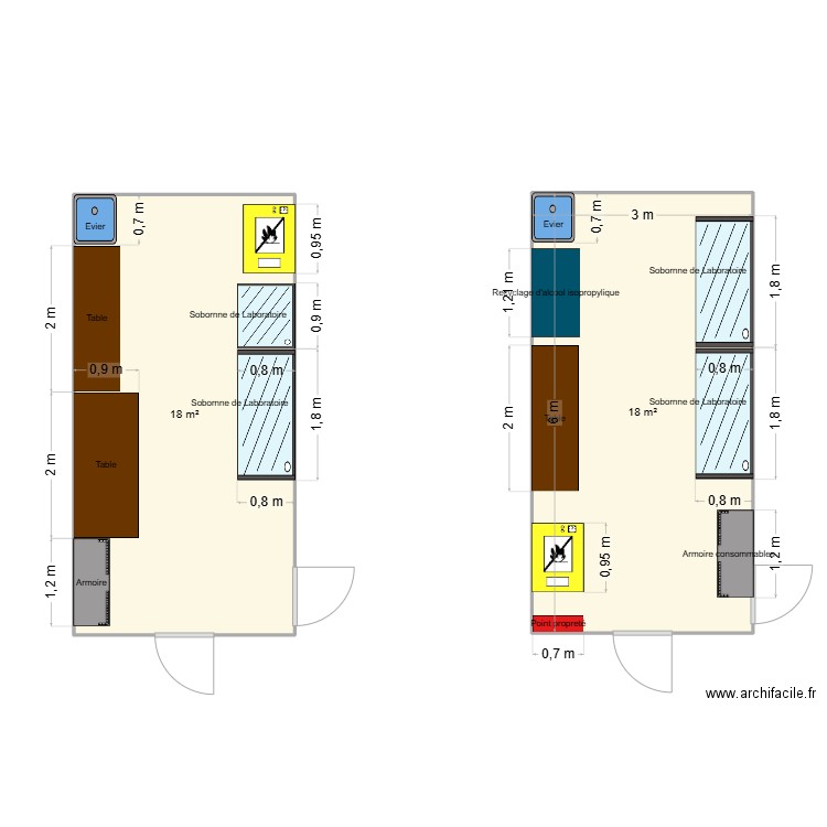 Decirage. Plan de 2 pièces et 36 m2