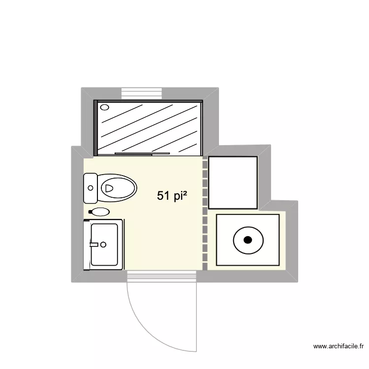 Bath#2 add closet. Plan de 1 pièce et 5 m²