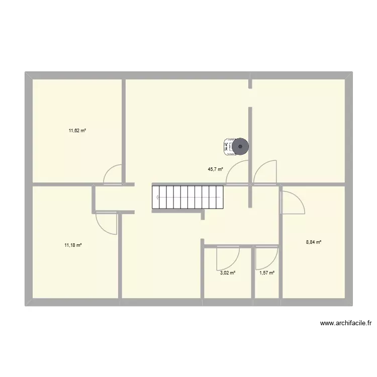 1er &eacute;tage - Maison de Magny. Plan de 6 Pièces et 82 m²