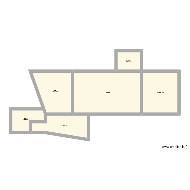 Projet Gerard Saloppe. Plan de 6 pièces et 61 m2