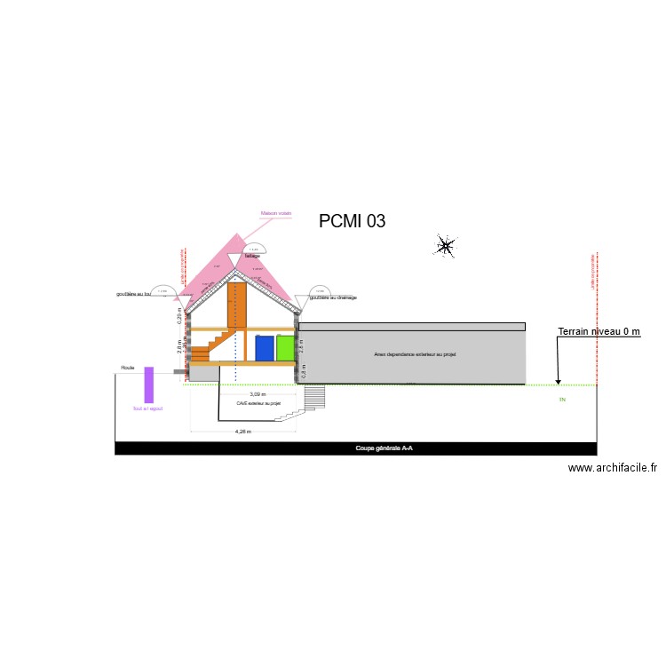 VUE COTE GAUCHE AVEC VU INTERNE 7. Plan de 0 pièce et 0 m2
