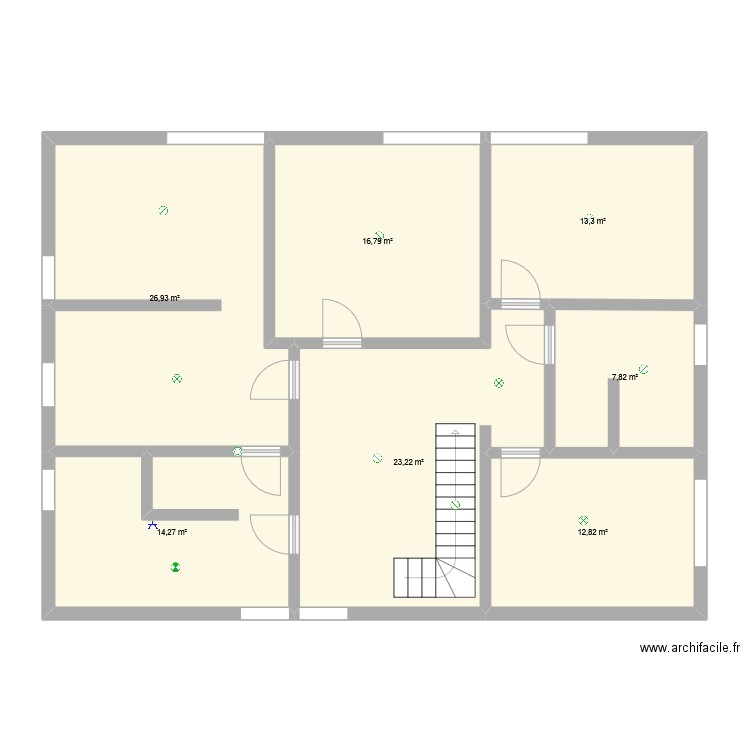 ETAGE FABI. Plan de 7 pièces et 115 m2