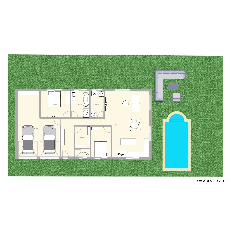 Zoé8. Plan de 8 pièces et 138 m2