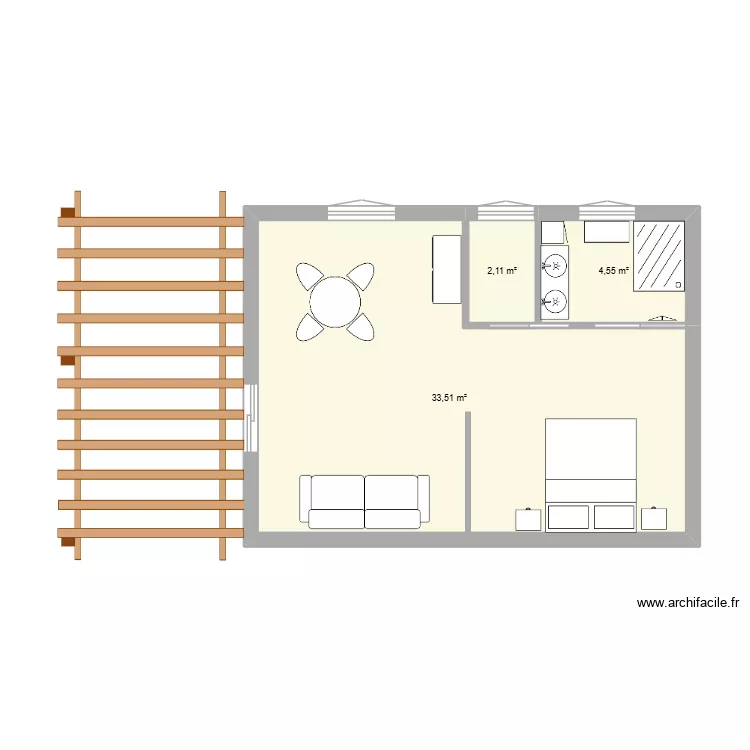 Chambre d'h&ocirc;tes 4. Plan de 3  et 40 m²