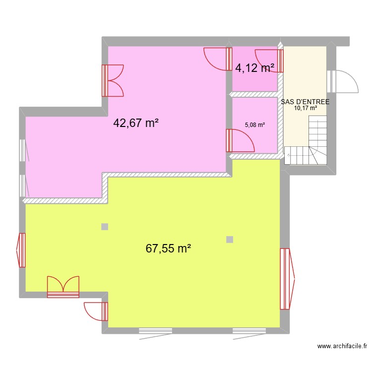 PLAN INTERIEUR CRAPONNE SAD. Plan de 5 pièces et 130 m2
