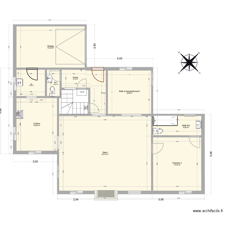 FRIDA. Plan de 17 pièces et 148 m2