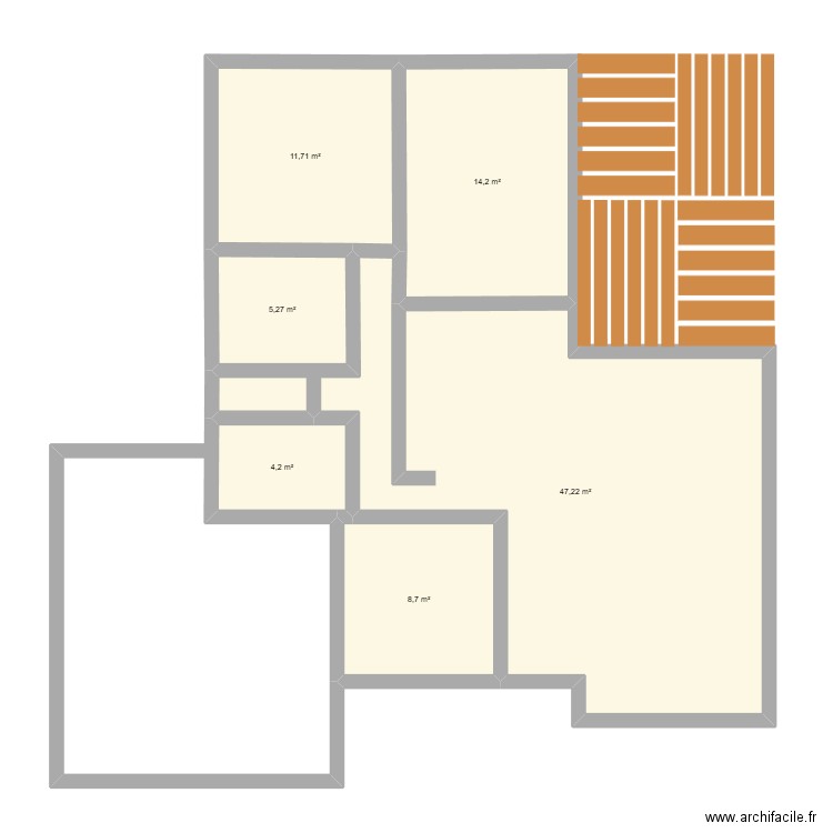 STFORT. Plan de 6 pièces et 91 m2