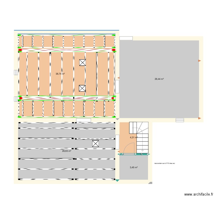 étage sonnac placo plafond credit seul. Plan de 5 pièces et 103 m2