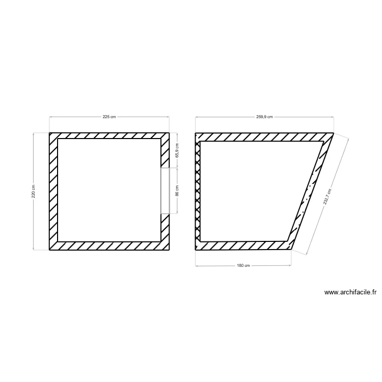 chantier saint brevin. Plan de 2  et 8 m²