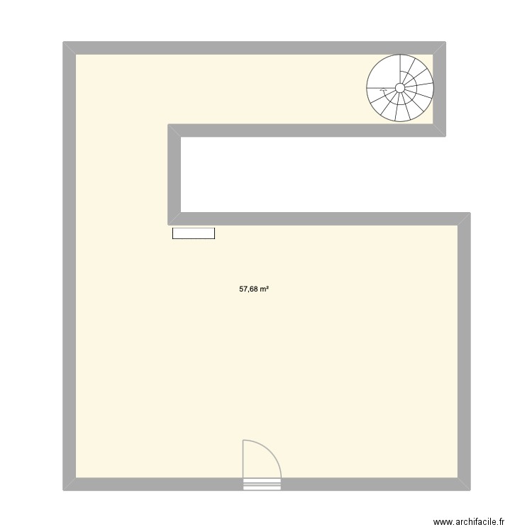 HELLO. Plan de 1 pièce et 58 m2