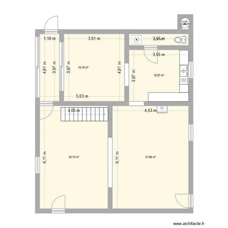 grandbois V1. Plan de 