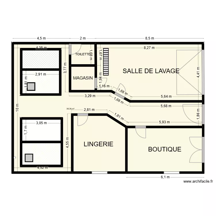 LAYE. Plan de 10  et 162 m²