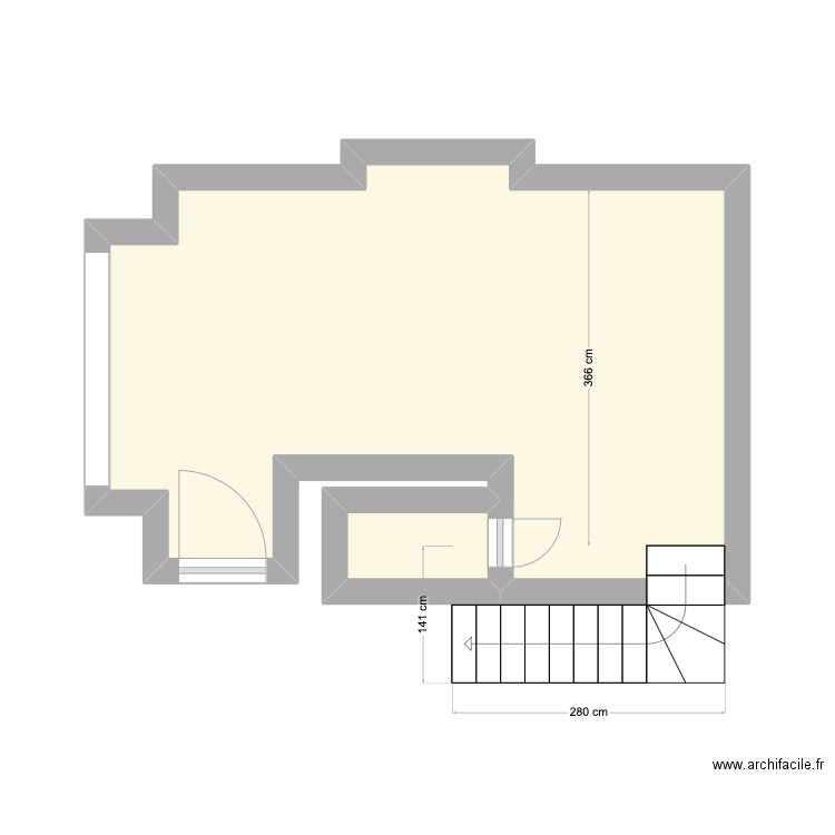 plna RDC MAGA PL HetM. Plan de 2 pièces et 22 m2