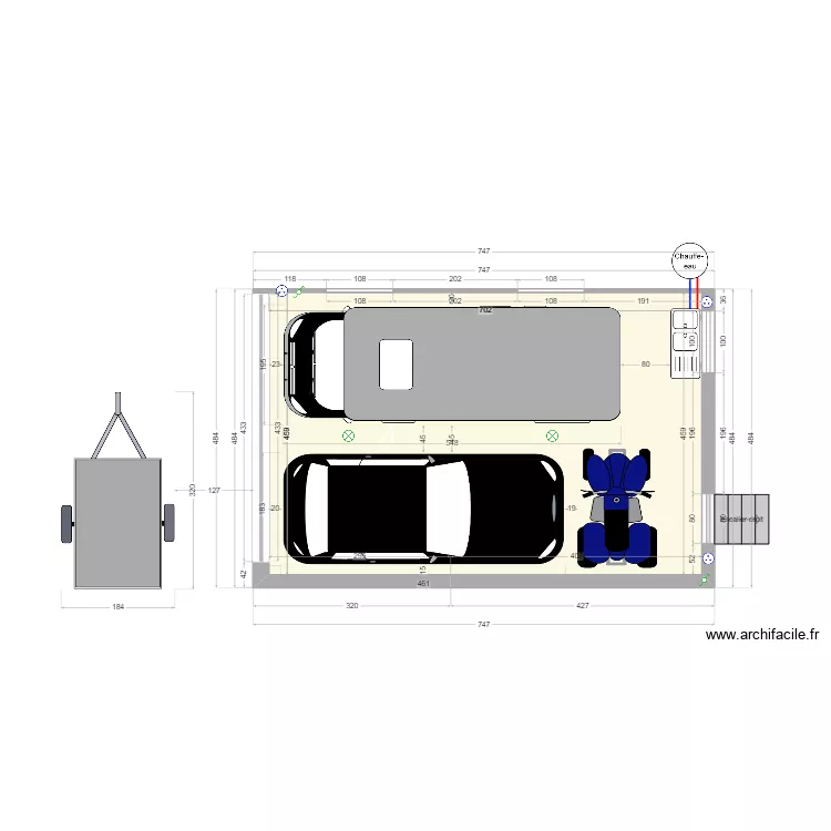 garage 40m2. Plan de 