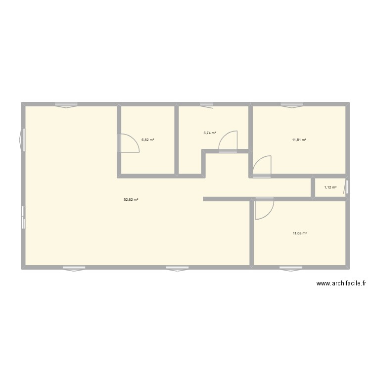 St Hilaire. Plan de 6 pièces et 90 m2