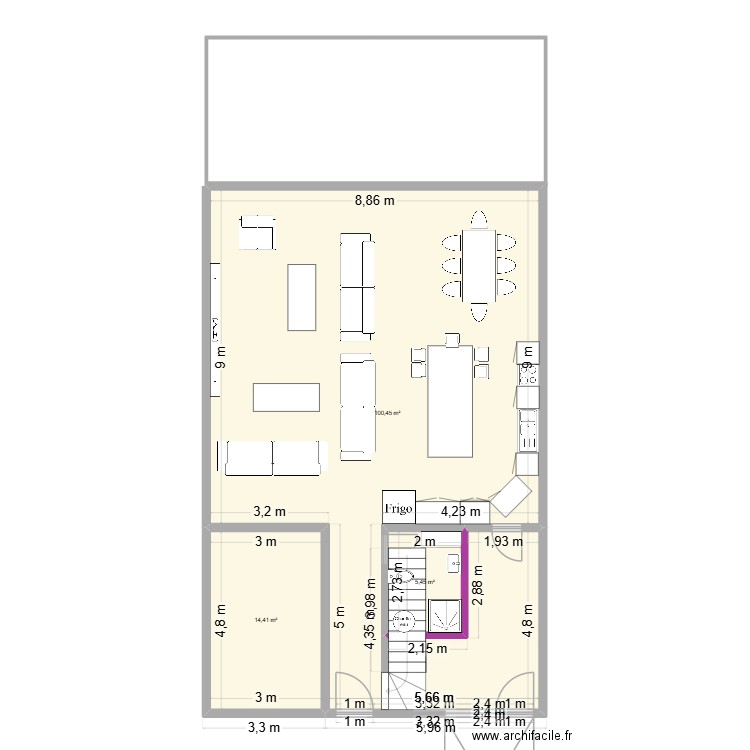 Neuilly Sous Clermont 2. Plan de 3 pièces et 120 m2