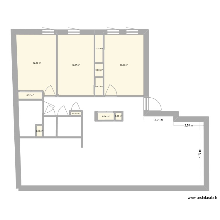 Andrézieux Modifié. Plan de 11 pièces et 43 m2