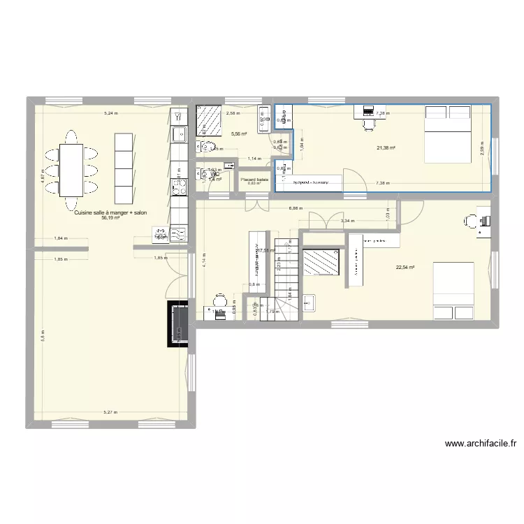 R+1 Jarrosson apr&egrave;s r&eacute;novation v2. Plan de 