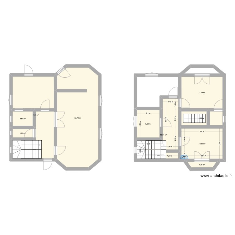 Esquisse Eiffel. Plan de 10 pièces et 103 m2