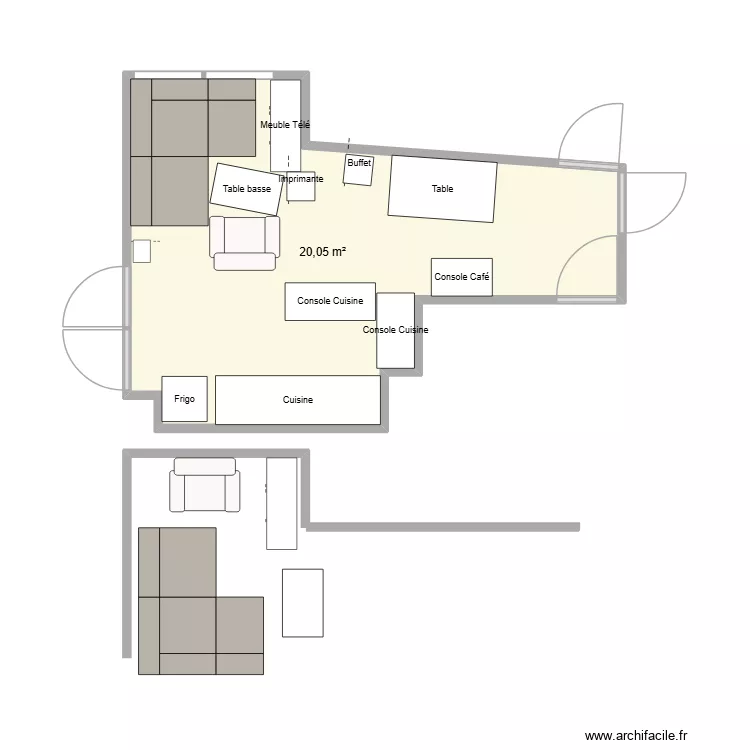 TestSalon. Plan de 1 et 20 m² TestSalon. Plan de 1 et 20 m²