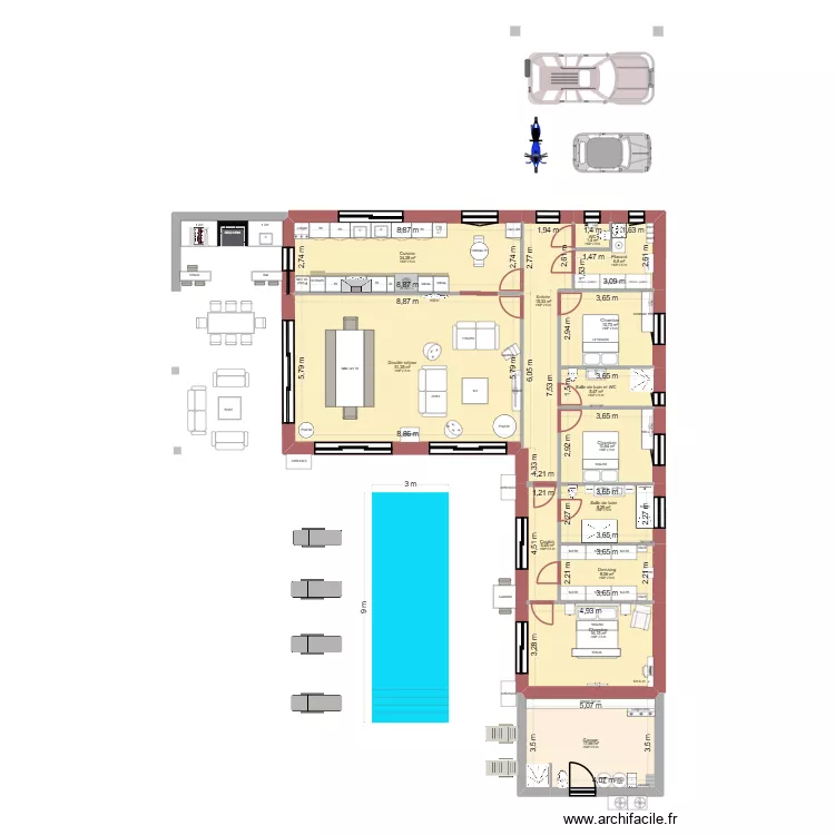 Mini Nathalie. Plan de 13 Pièces et 181 m² Mini Nathalie. Plan de 13 Pièces et 181 m²