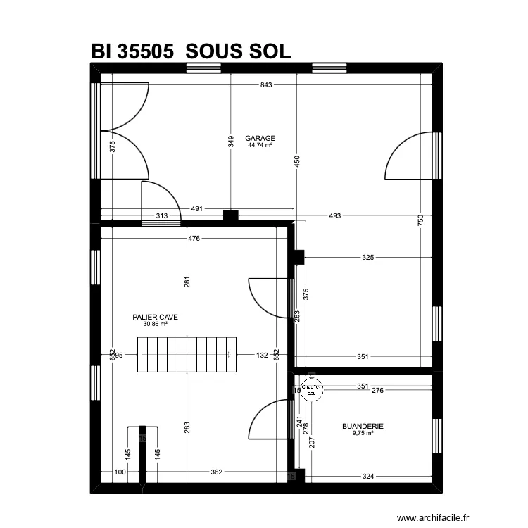 BI 35505. Plan de 20  et 254 m²