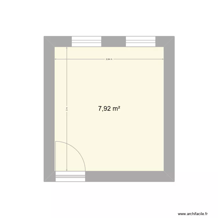 Salle de bains du bas. Plan de 1  et 8 m²