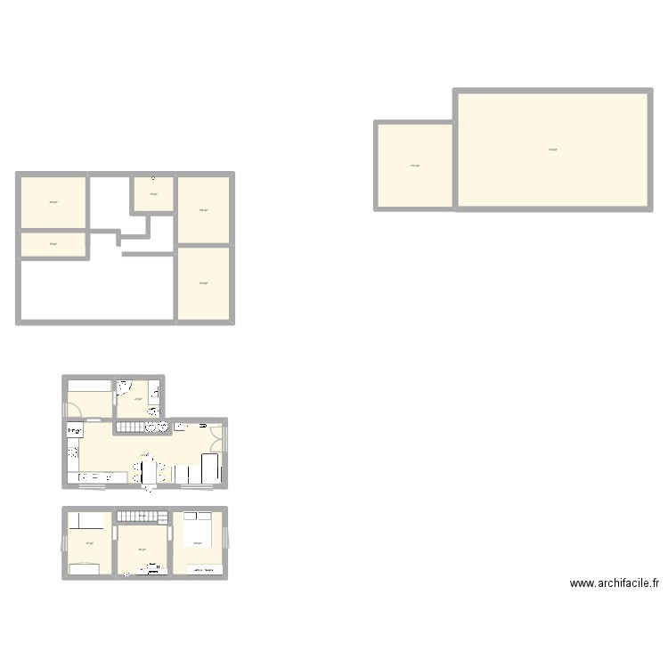 plan maison plein pied test 2 R2. Plan de 13 pièces et 193 m2