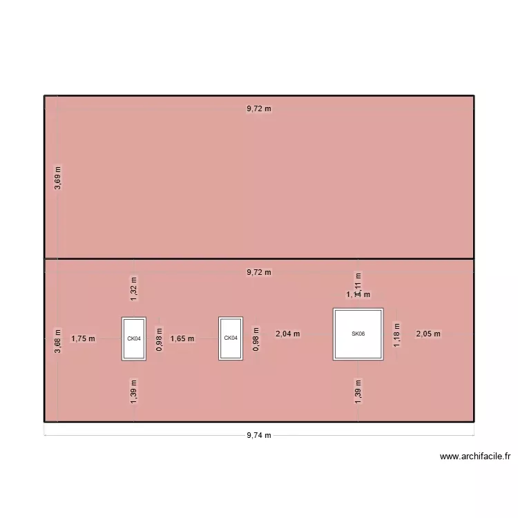 Toiture dépendance modif. Plan de 2 Pièces et 72 m² Toiture dépendance modif. Plan de 2 Pièces et 72 m²