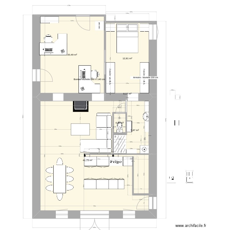 119. Plan de 6 pièces et 82 m2