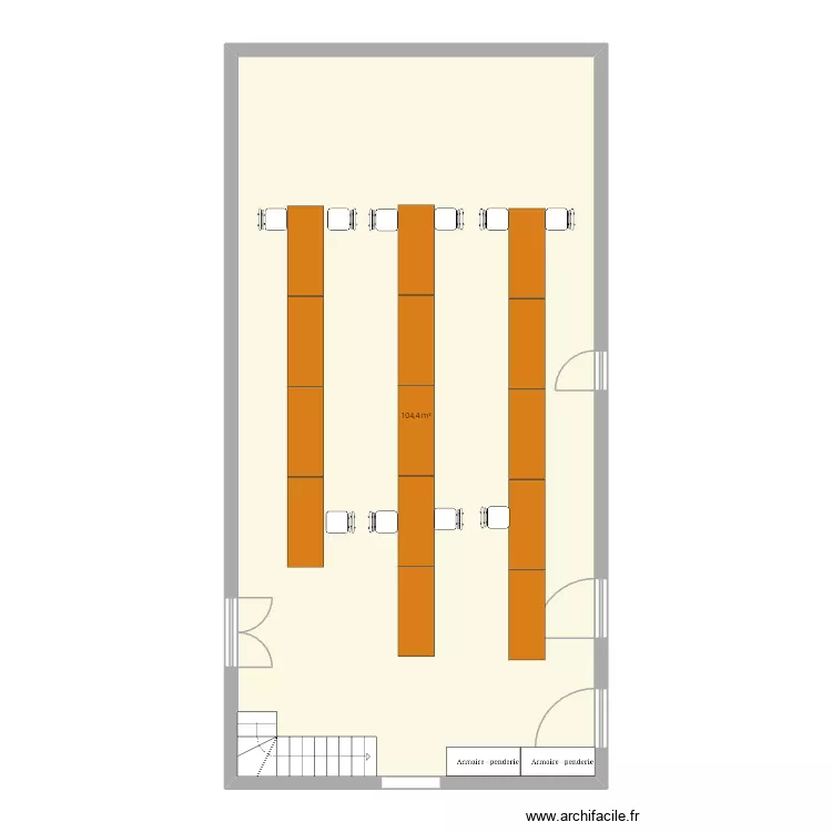 Salle du ch&ecirc;ne N&deg;1. Plan de 1 pièce et 104 m²
