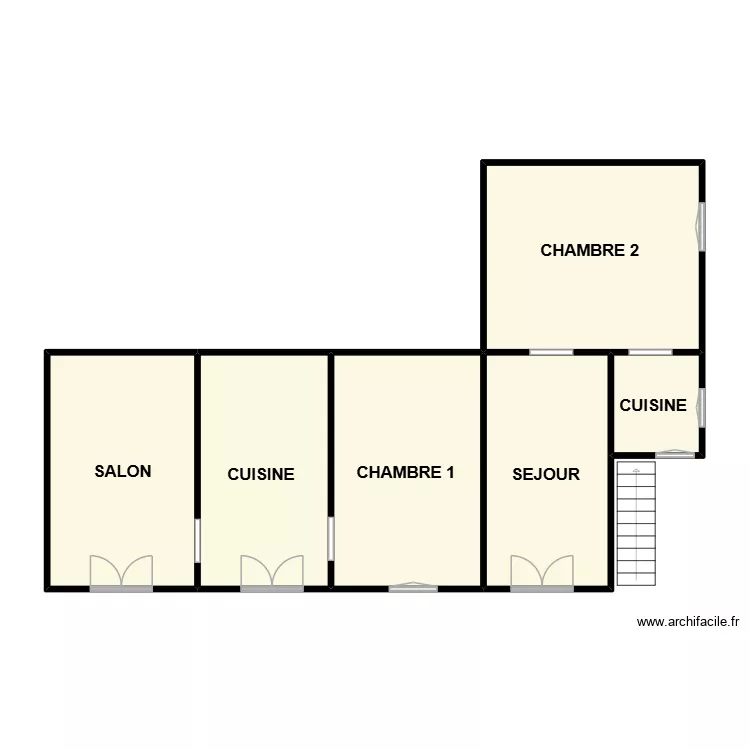 LACOUR T3. Plan de 6  et 77 m²