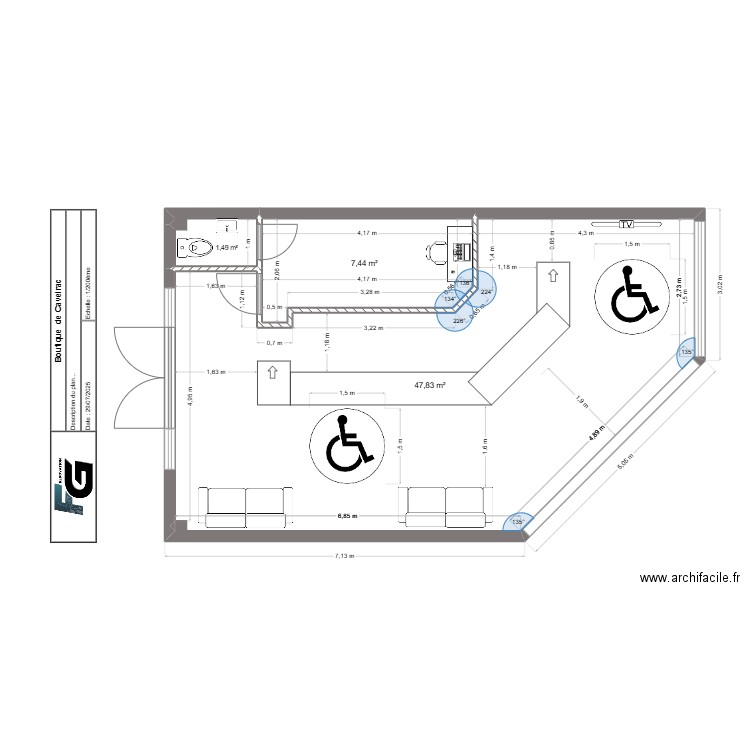 magasin 2. Plan de 3 pièces et 57 m2
